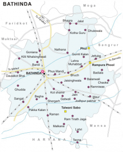 Map Of Bathinda Villages Bathinda City Map